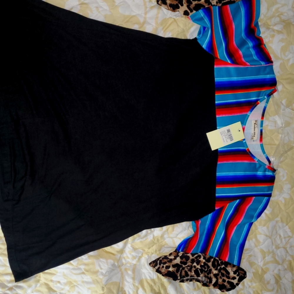 Serape and Leopard Small top